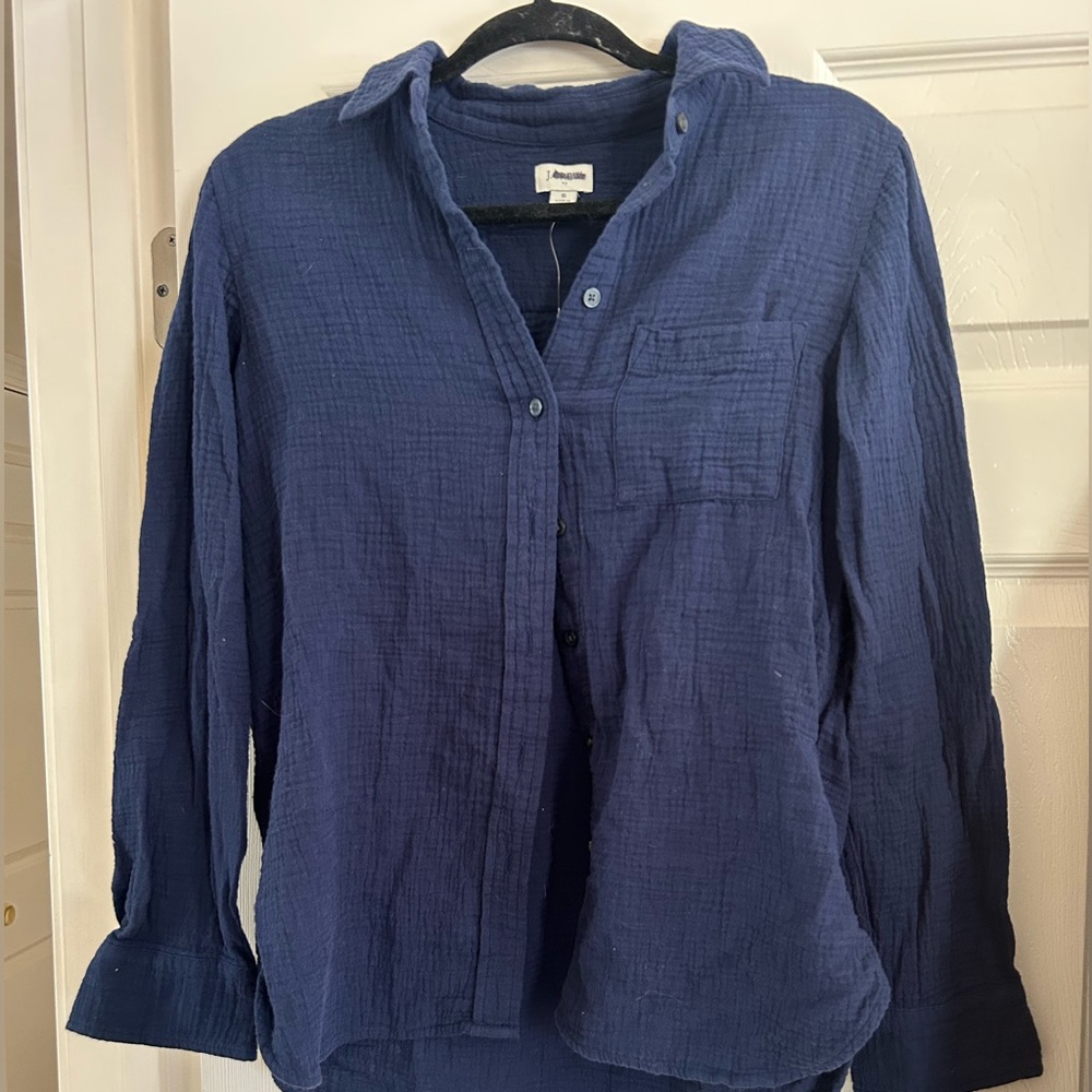 Jcrew Gauze button-up shirt in navy